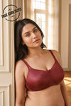 Zivame True Curv Padded Non Wired Full Coverage Minimiser Bra - Sundried Tomato — thumbnail 1